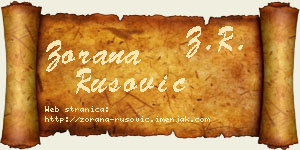 Zorana Rusović vizit kartica